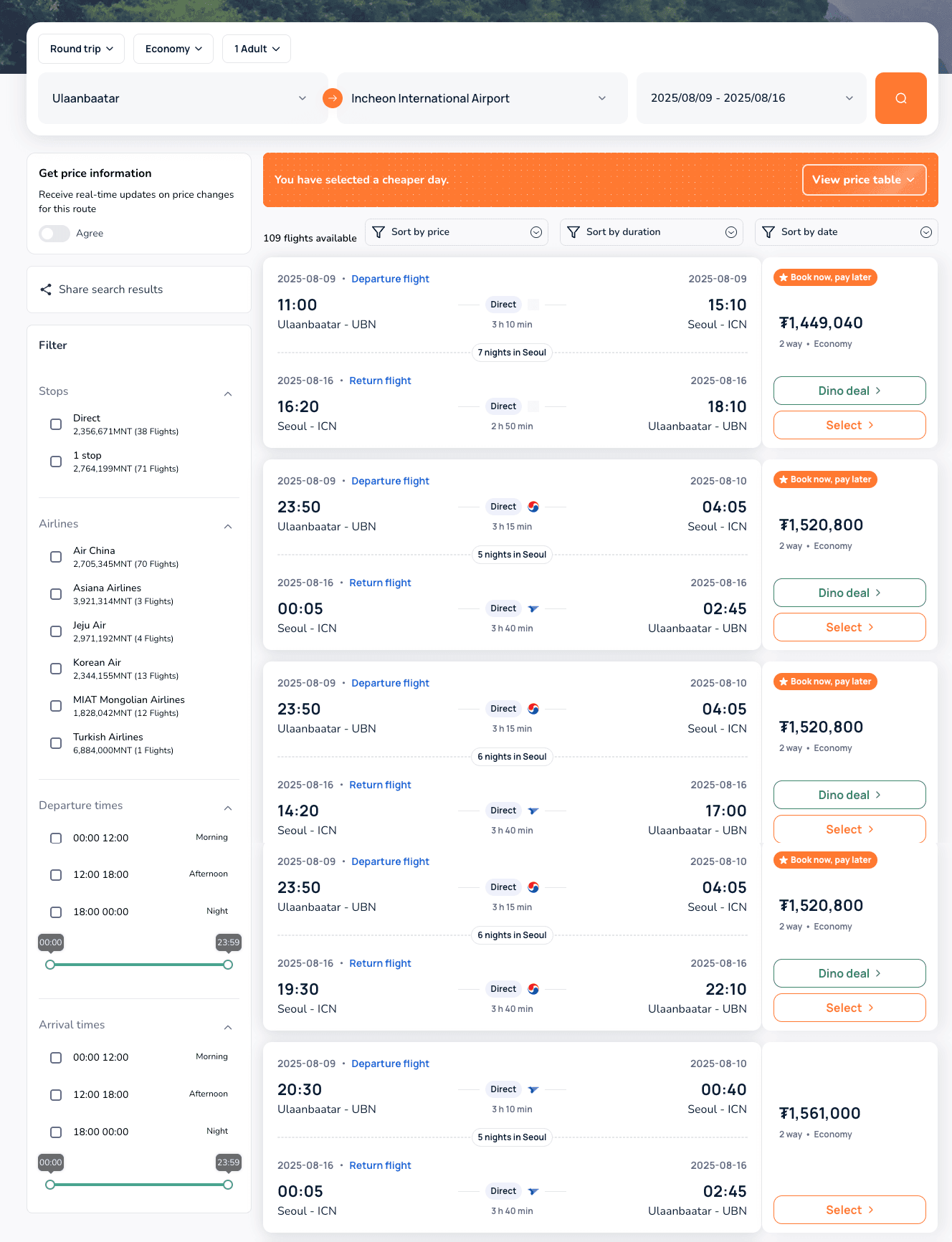 iTrip dashboard